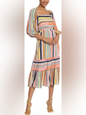 Donna Morgan Striped Tier Dress Size 18 XXL NWT